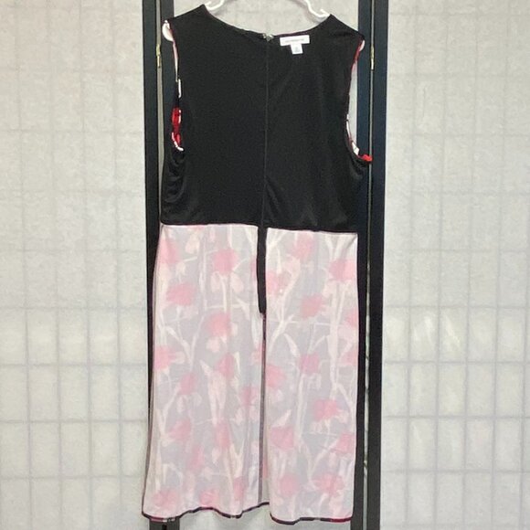 Liz Claiborne Princess Seam Pleat Neck A Line Floral Midi Dress XL Sleeveless - Picture 6 of 12